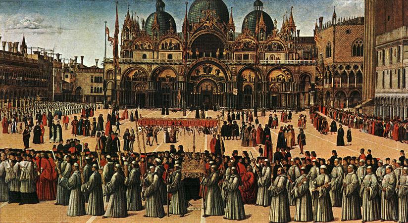 BELLINI, Gentile Procession in Piazza S. Marco